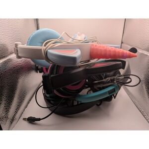 Cyber Acoustics Headphone Lot 4pk Kids Adult Black Pink Cat Unicorn Tested Works